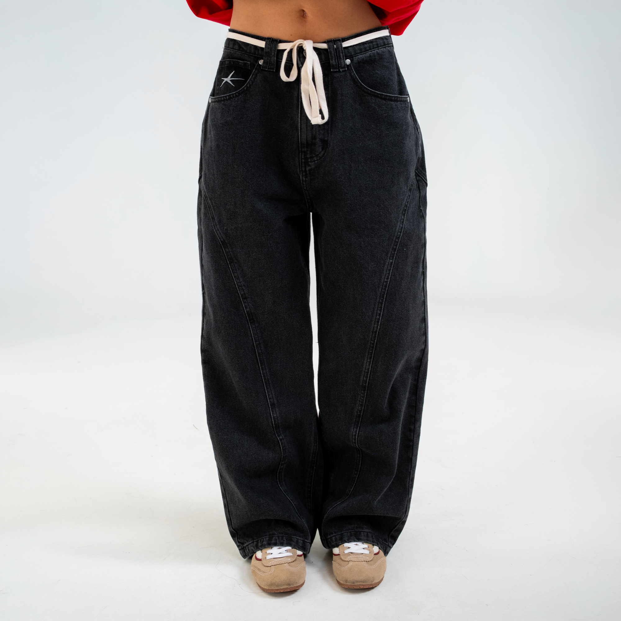 Black Panel Jeans