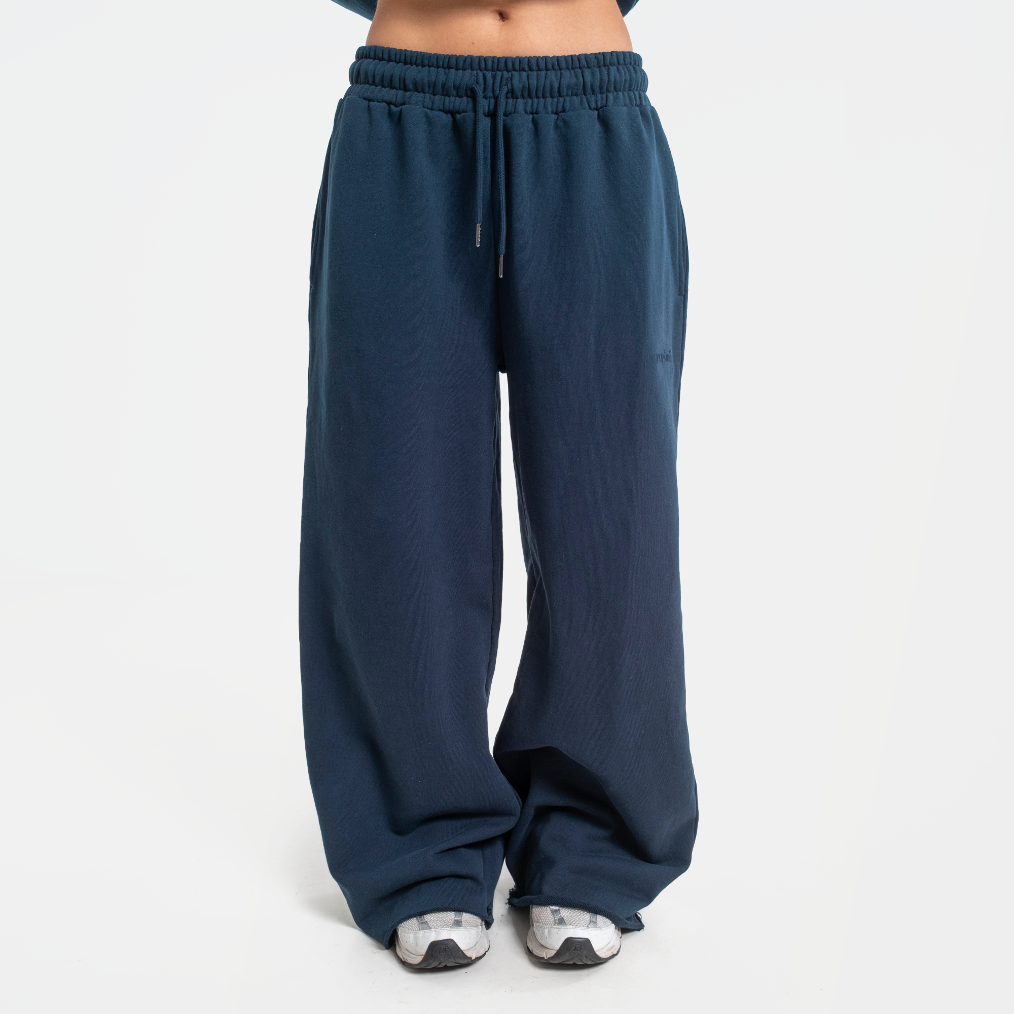 Navy Frayed Sweatpants