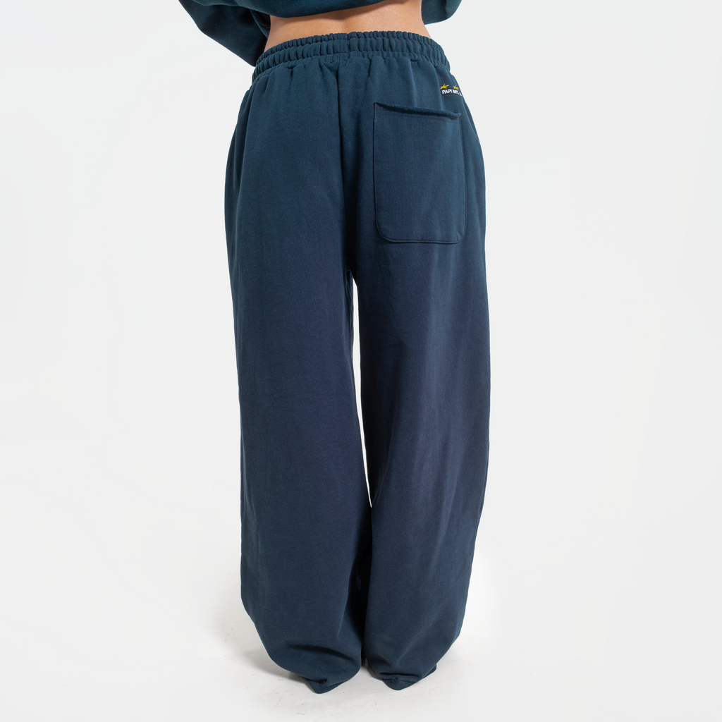 Navy Frayed Sweatpants