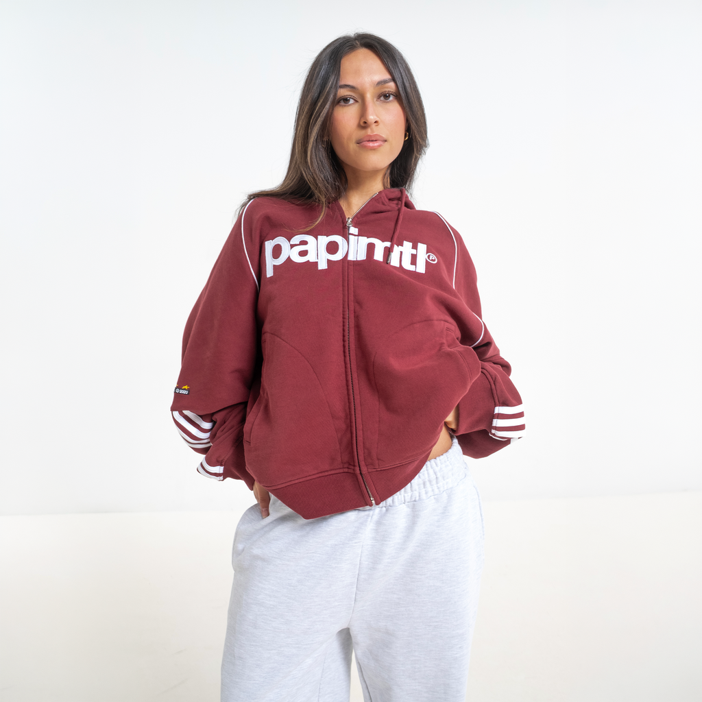 Burgundy Rally Zip-Up