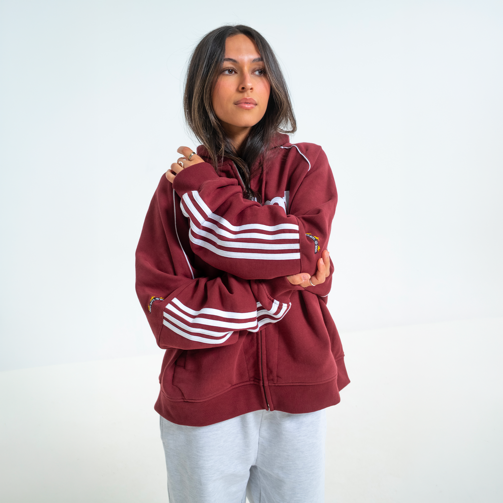Burgundy Rally Zip-Up