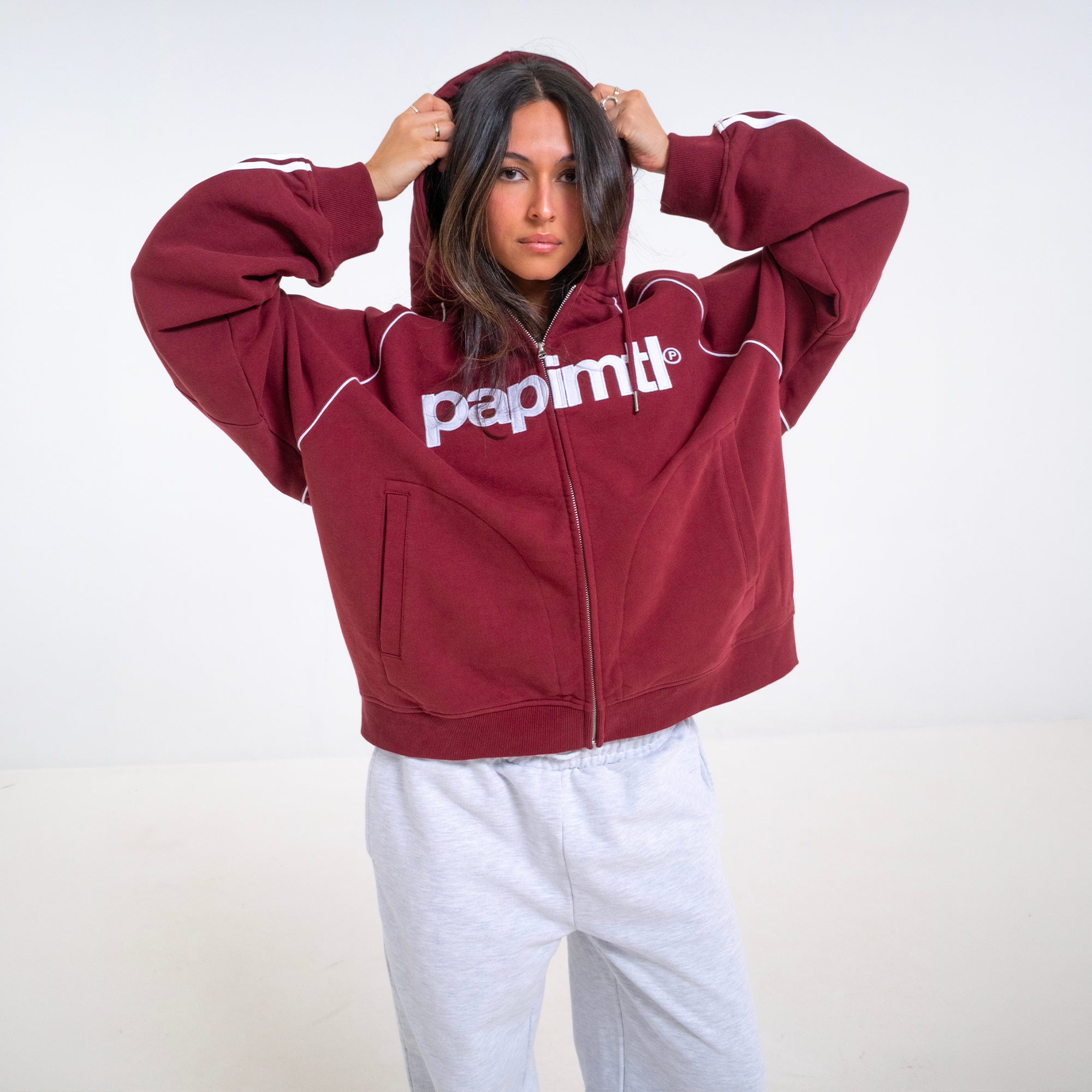 Burgundy Rally Zip-Up