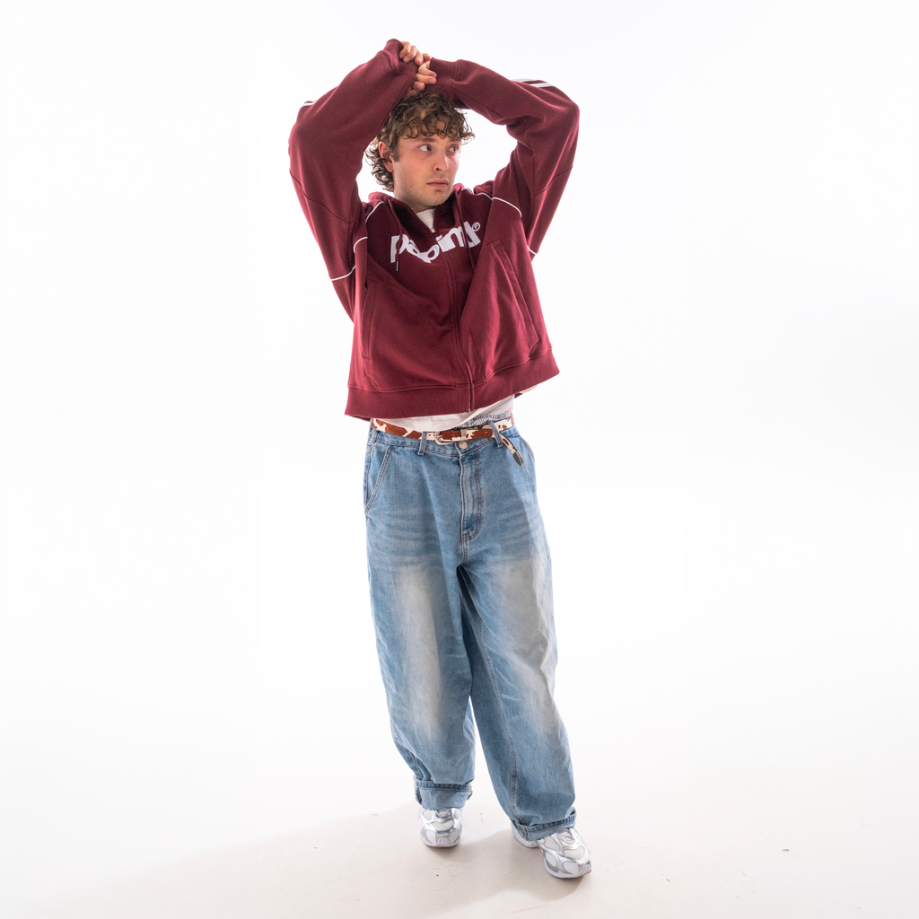 Burgundy Rally Zip-Up